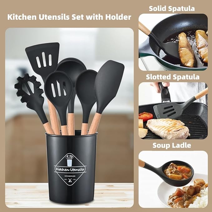 12 Pcs Cooking Utensils Set Kitchen Essentials with 12 Piece Utensil Set